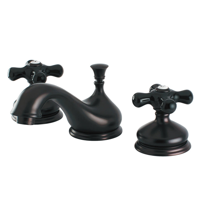Kingston Heirloom KS1165PKX - Duchess Two-Handle 3-Hole Deck Mount Widespread Bathroom Faucet with Brass Pop-Up, Oil Rubbed Bronze