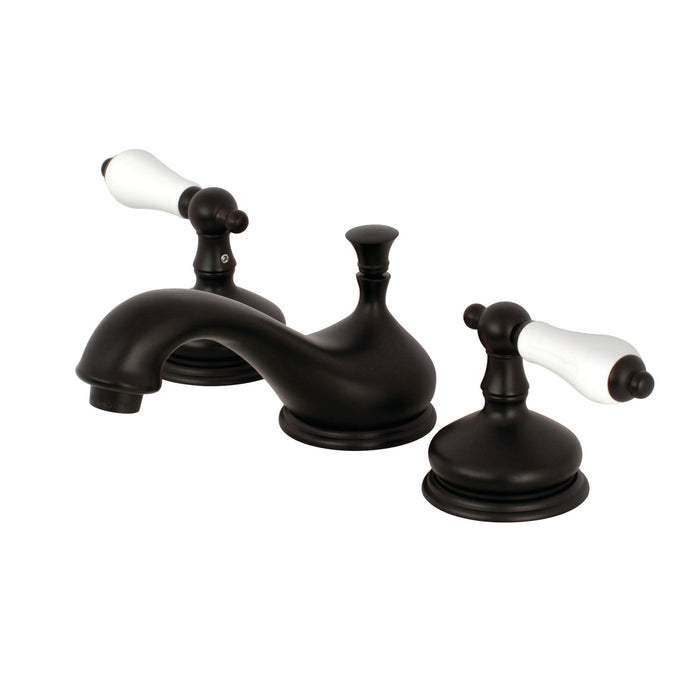 Heritage KS1165PL Two-Handle 3-Hole Deck Mount Widespread Bathroom Faucet with Brass Pop-Up, Oil Rubbed Bronze