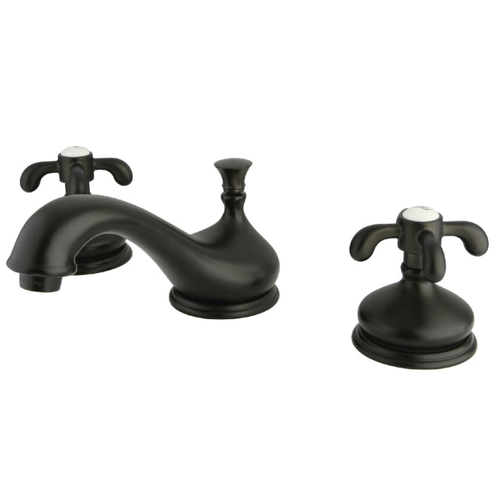 French Country KS1165TX Two-Handle 3-Hole Deck Mount Widespread Bathroom Faucet with Brass Pop-Up, Oil Rubbed Bronze