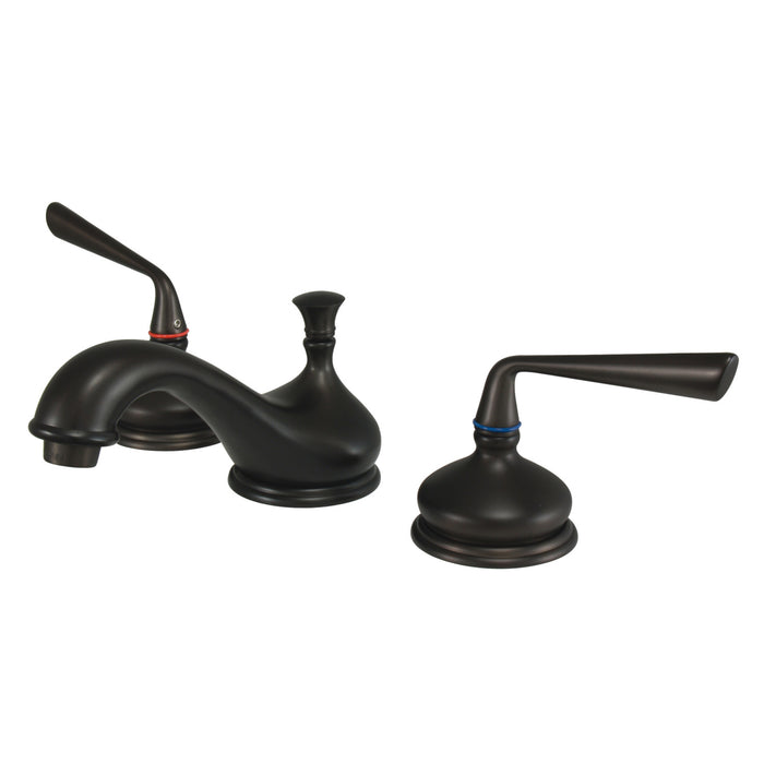 Silver Sage KS1165ZL Two-Handle 3-Hole Deck Mount Widespread Bathroom Faucet with Brass Pop-Up, Oil Rubbed Bronze