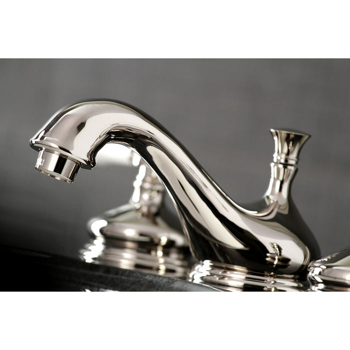 Bel-Air KS1166BPL Two-Handle 3-Hole Deck Mount Widespread Bathroom Faucet with Brass Pop-Up, Polished Nickel