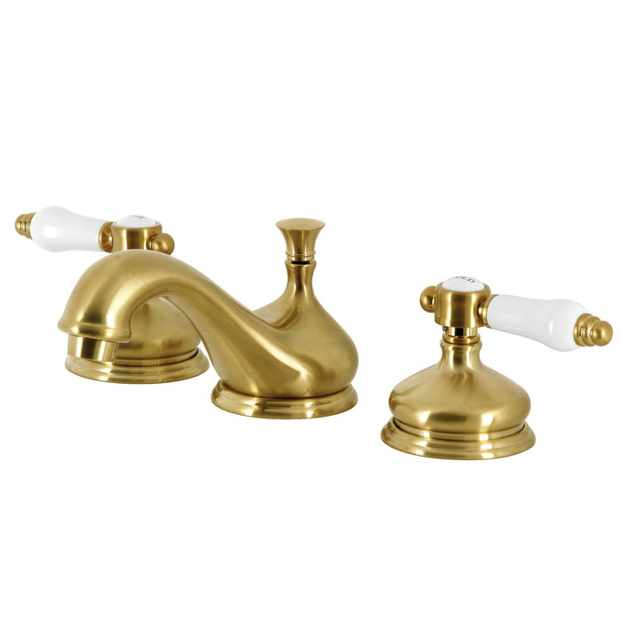 Bel-Air KS1167BPL Two-Handle 3-Hole Deck Mount Widespread Bathroom Faucet with Brass Pop-Up, Brushed Brass