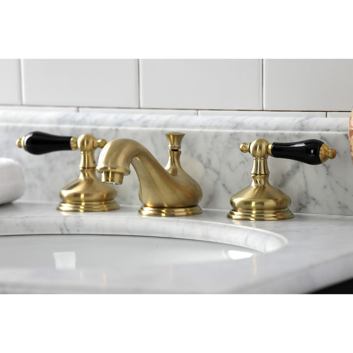 Duchess KS1167PKL Two-Handle 3-Hole Deck Mount Widespread Bathroom Faucet with Brass Pop-Up, Brushed Brass