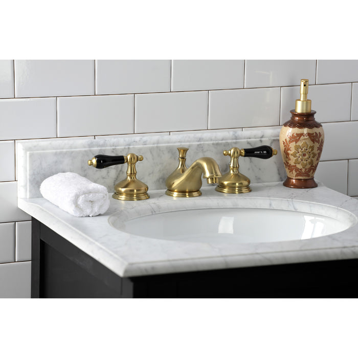 Duchess KS1167PKL Two-Handle 3-Hole Deck Mount Widespread Bathroom Faucet with Brass Pop-Up, Brushed Brass