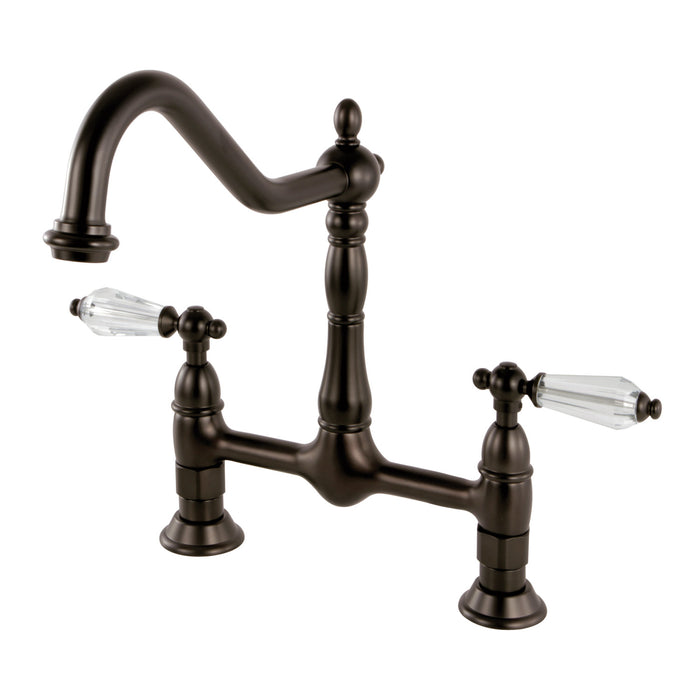 Wilshire KS1175WLL Two-Handle 2-Hole Deck Mount Bridge Kitchen Faucet, Oil Rubbed Bronze
