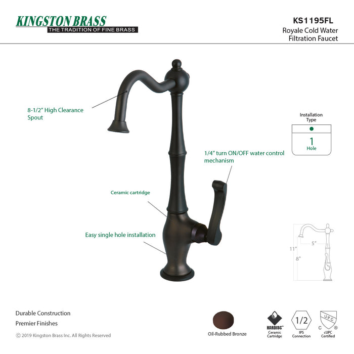 Royale KS1195FL Single-Handle 1-Hole Deck Mount Water Filtration Faucet, Oil Rubbed Bronze