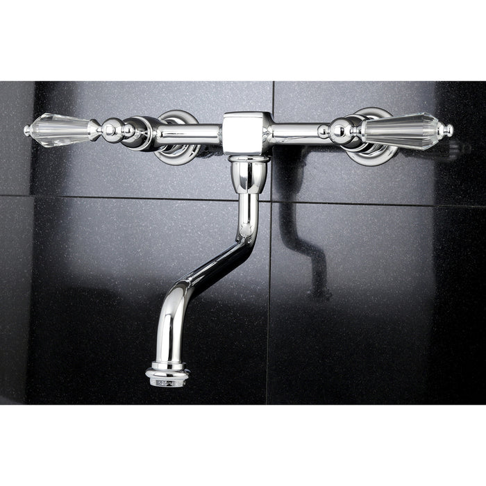 Wilshire KS1211WLL Two-Handle 2-Hole Wall Mount Bathroom Faucet, Polished Chrome