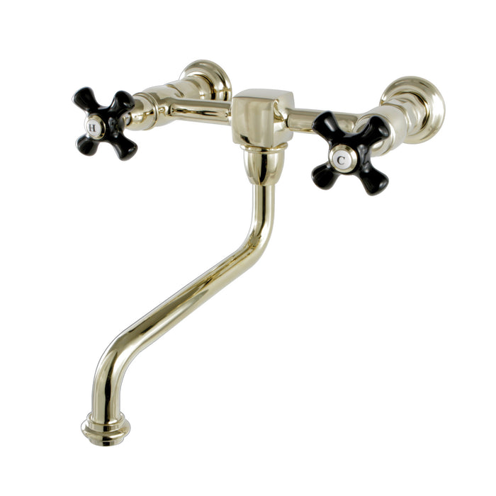 Duchess KS1212PKX Two-Handle 2-Hole Wall Mount Bathroom Faucet, Polished Brass