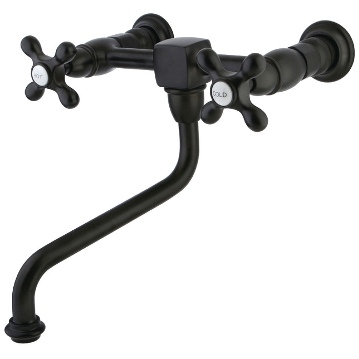 Heritage KS1215AX Two-Handle 2-Hole Wall Mount Bathroom Faucet, Oil Rubbed Bronze