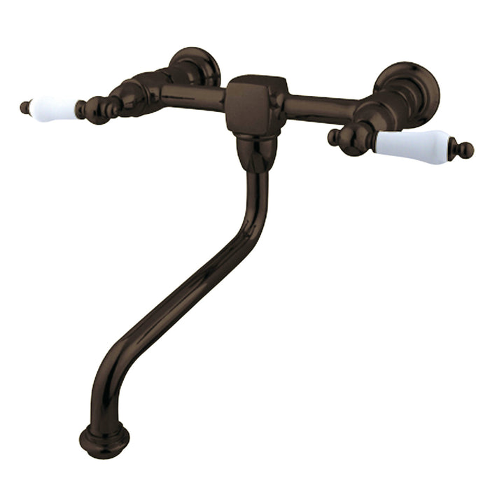 Heritage KS1215PL Two-Handle 2-Hole Wall Mount Bathroom Faucet, Oil Rubbed Bronze