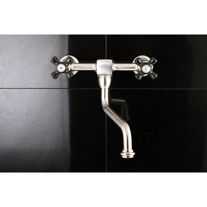 Duchess KS1218PKX Two-Handle 2-Hole Wall Mount Bathroom Faucet, Brushed Nickel