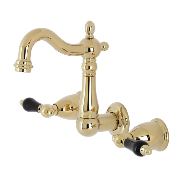 Duchess KS1222PKL Two-Handle Wall Mount Bathroom Faucet, Polished Brass