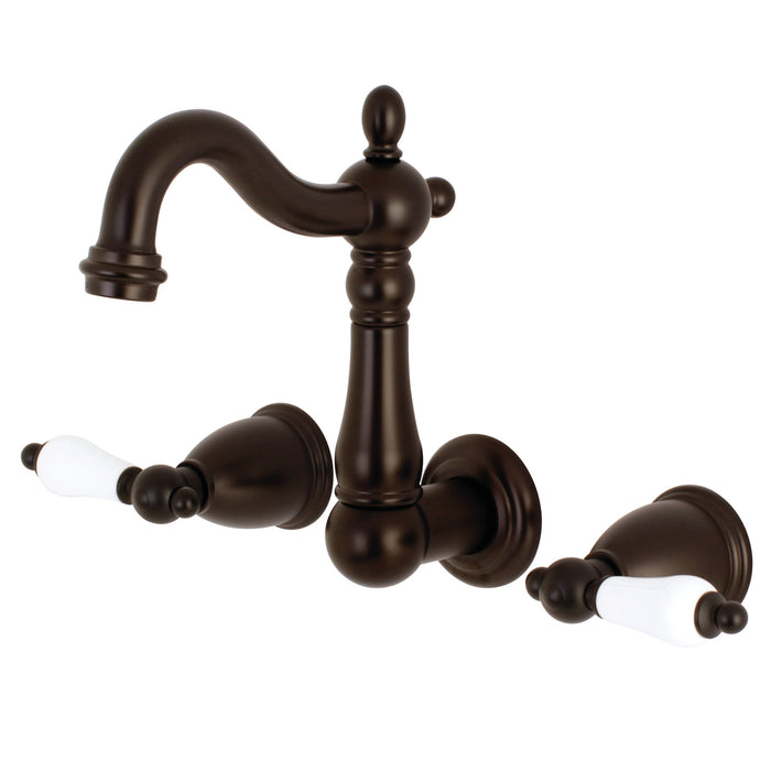 Heritage KS1225PL Two-Handle 3-Hole Wall Mount Bathroom Faucet, Oil Rubbed Bronze