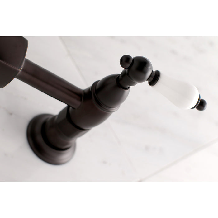 Heritage KS1265PL Two-Handle 2-Hole Wall Mount Kitchen Faucet, Oil Rubbed Bronze