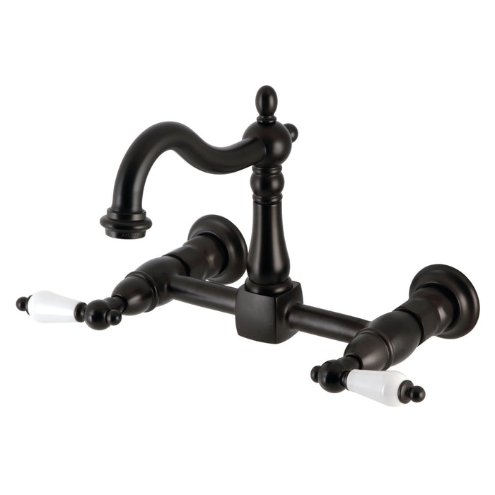 Heritage KS1265PL Two-Handle 2-Hole Wall Mount Kitchen Faucet, Oil Rubbed Bronze