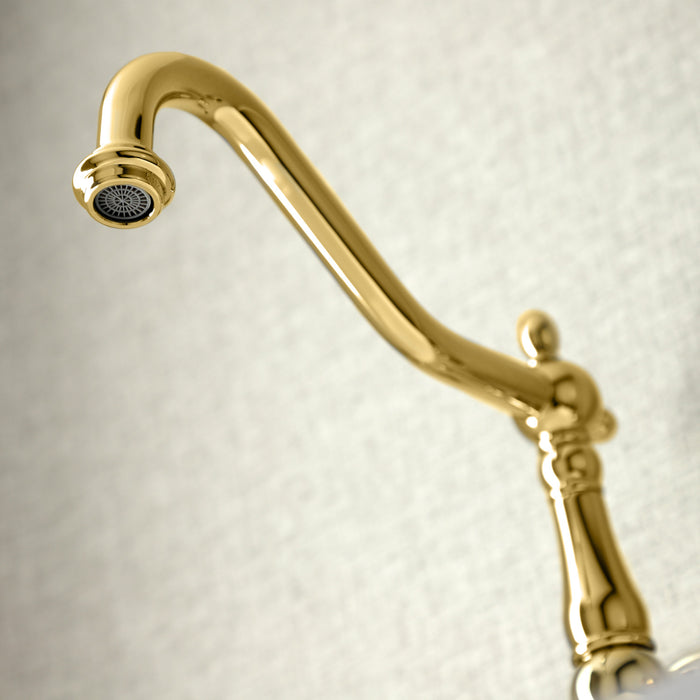 Duchess KS1282PKL Wall Mount Kitchen Faucet, Polished Brass