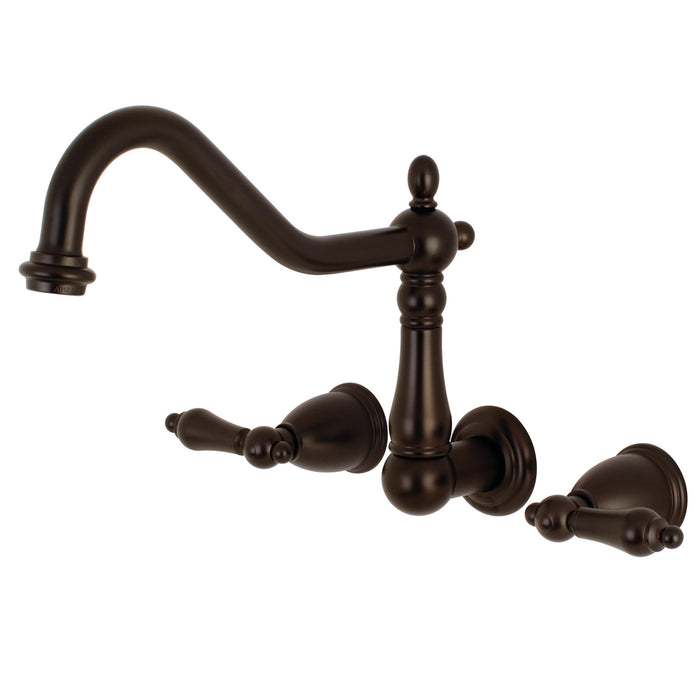 Heritage KS1285AL Two-Handle 3-Hole Wall Mount Kitchen Faucet, Oil Rubbed Bronze