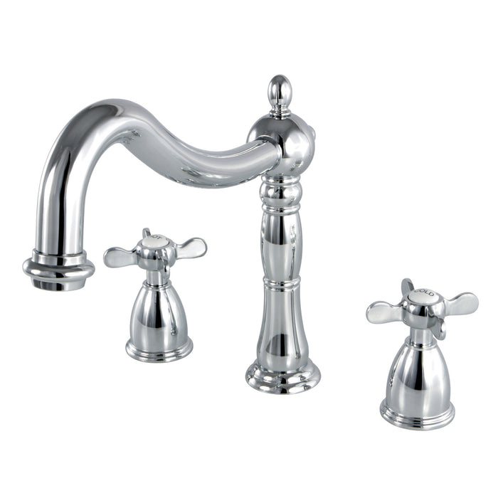 Kingston Heirloom KS1341BEX - Essex Two-Handle 3-Hole Deck Mount Roman Tub Faucet, Polished Chrome