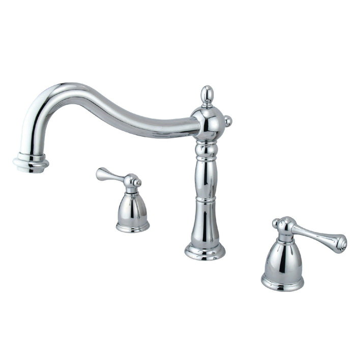Kingston Heirloom KS1341BL - Heritage Two-Handle 3-Hole Deck Mount Roman Tub Faucet, Polished Chrome