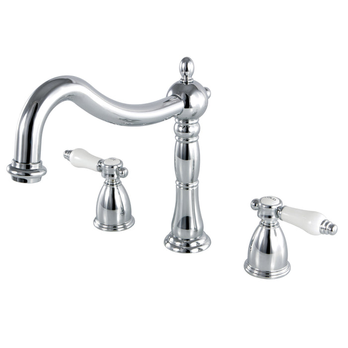 Kingston Heirloom KS1341BPL - Bel-Air Two-Handle 3-Hole Deck Mount Roman Tub Faucet, Polished Chrome