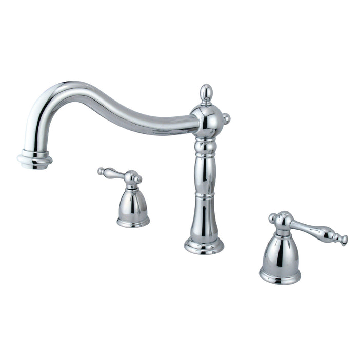 Kingston Heirloom KS1341NL - Naples Two-Handle 3-Hole Deck Mount Roman Tub Faucet, Polished Chrome