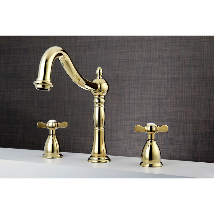 Kingston Heirloom KS1342BEX - Essex Two-Handle 3-Hole Deck Mount Roman Tub Faucet, Polished Brass