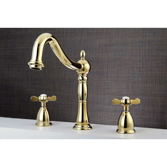 Kingston Heirloom KS1342BEX - Essex Two-Handle 3-Hole Deck Mount Roman Tub Faucet, Polished Brass
