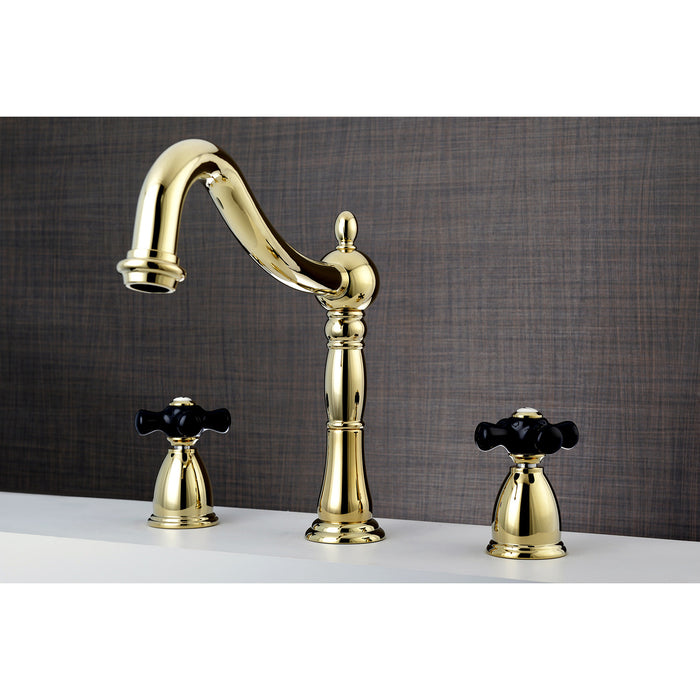Kingston Heirloom KS1342PKX - Duchess Two-Handle 3-Hole Deck Mount Roman Tub Faucet, Polished Brass