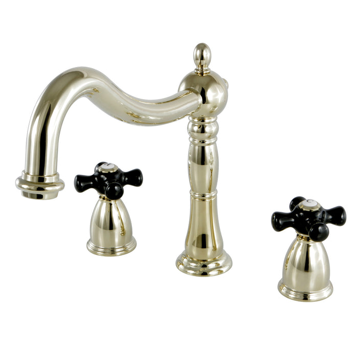 Kingston Heirloom KS1342PKX - Duchess Two-Handle 3-Hole Deck Mount Roman Tub Faucet, Polished Brass