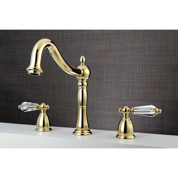 Wilshire KS1342WLL Two-Handle 3-Hole Deck Mount Roman Tub Faucet, Polished Brass