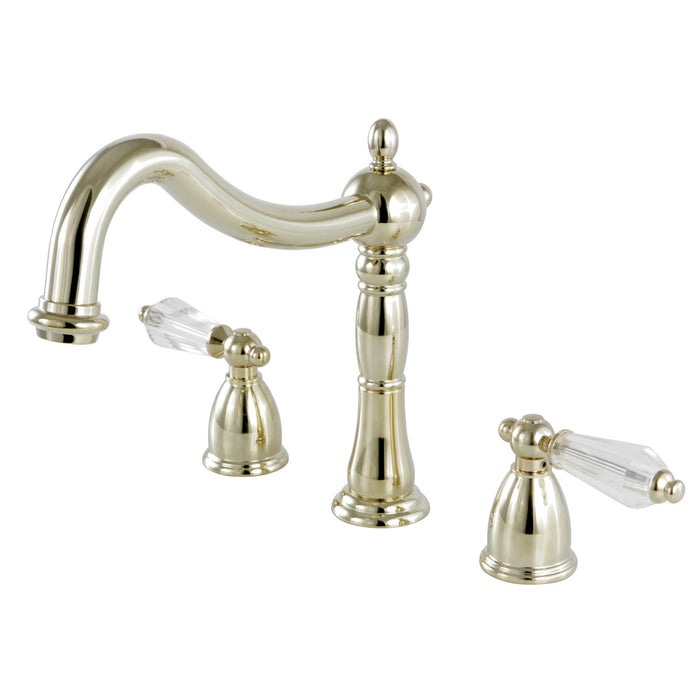 Kingston Heirloom KS1342WLL - Wilshire Two-Handle 3-Hole Deck Mount Roman Tub Faucet, Polished Brass