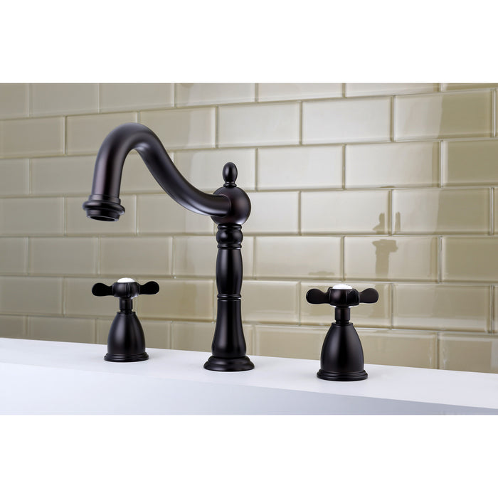 Kingston Heirloom KS1345BEX - Essex Two-Handle 3-Hole Deck Mount Roman Tub Faucet, Oil Rubbed Bronze
