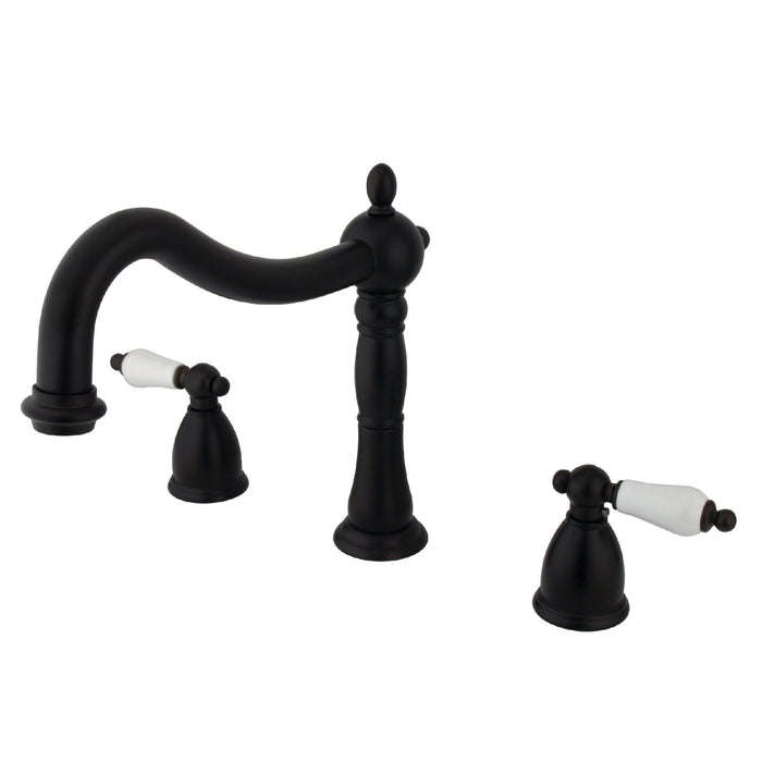 Kingston Heirloom KS1345PL - Heritage Two-Handle 3-Hole Deck Mount Roman Tub Faucet, Oil Rubbed Bronze