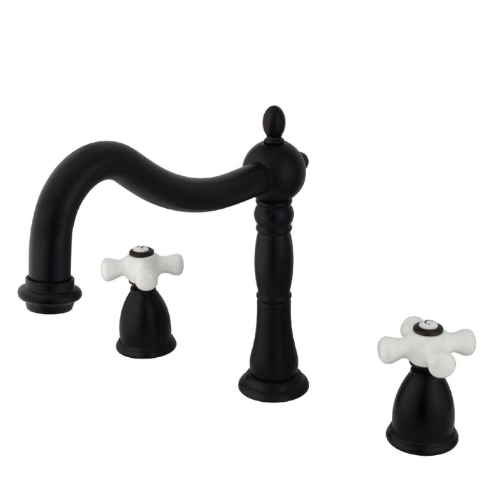 Kingston Heirloom KS1345PX - Heritage Two-Handle 3-Hole Deck Mount Roman Tub Faucet, Oil Rubbed Bronze