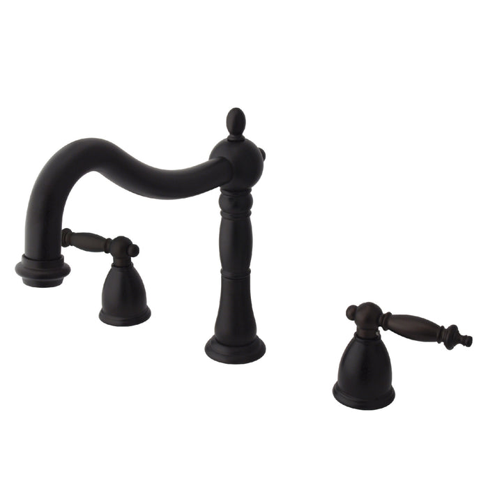 Kingston Heirloom KS1345TL - Heritage Two-Handle 3-Hole Deck Mount Roman Tub Faucet, Oil Rubbed Bronze