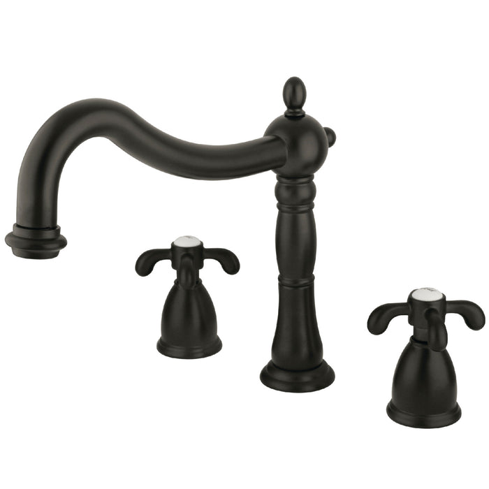 Kingston Heirloom KS1345TX - French Country Two-Handle 3-Hole Deck Mount Roman Tub Faucet, Oil Rubbed Bronze
