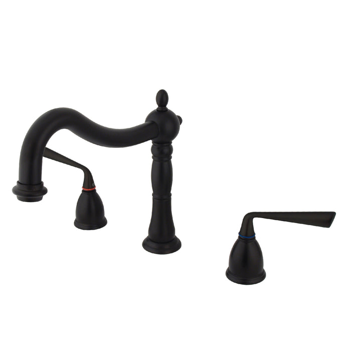 Kingston Heirloom KS1345ZL - Silver Sage Two-Handle 3-Hole Deck Mount Roman Tub Faucet, Oil Rubbed Bronze