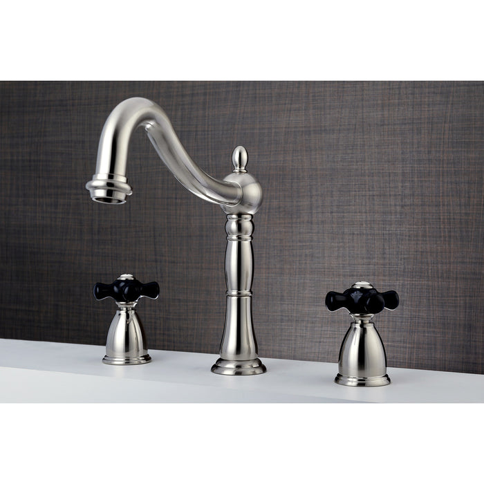 Kingston Heirloom KS1348PKX - Duchess Two-Handle 3-Hole Deck Mount Roman Tub Faucet, Brushed Nickel