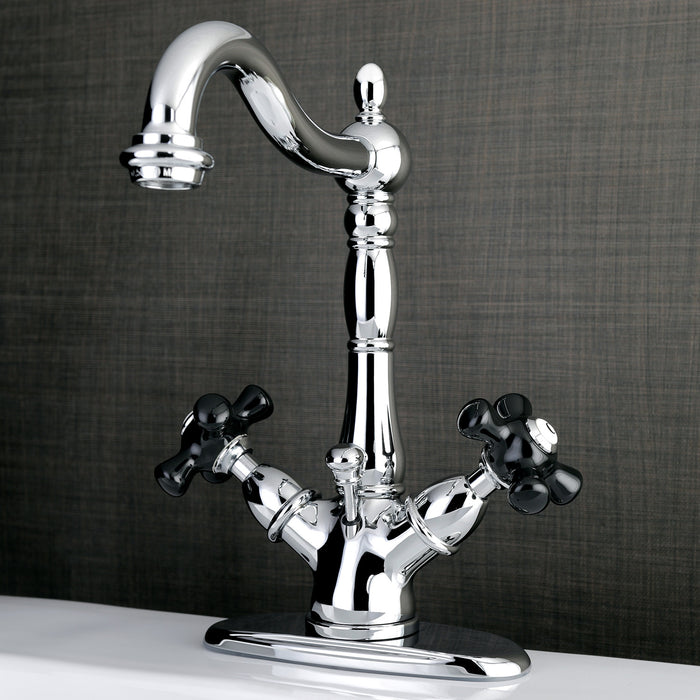 Duchess KS1431PKX Two-Handle 1-or-3 Hole Deck Mount Bathroom Faucet with Brass Pop-Up, Polished Chrome