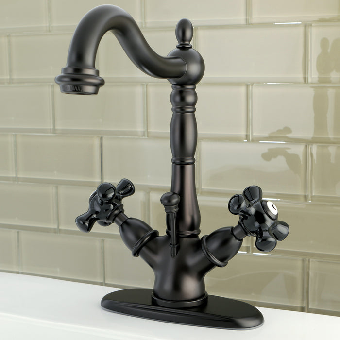 Duchess KS1435PKX Two-Handle 1-or-3 Hole Deck Mount Bathroom Faucet with Brass Pop-Up, Oil Rubbed Bronze