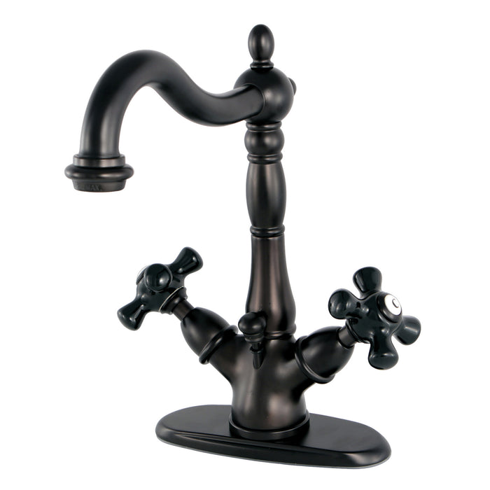 Duchess KS1435PKX Two-Handle 1-or-3 Hole Deck Mount Bathroom Faucet with Brass Pop-Up, Oil Rubbed Bronze