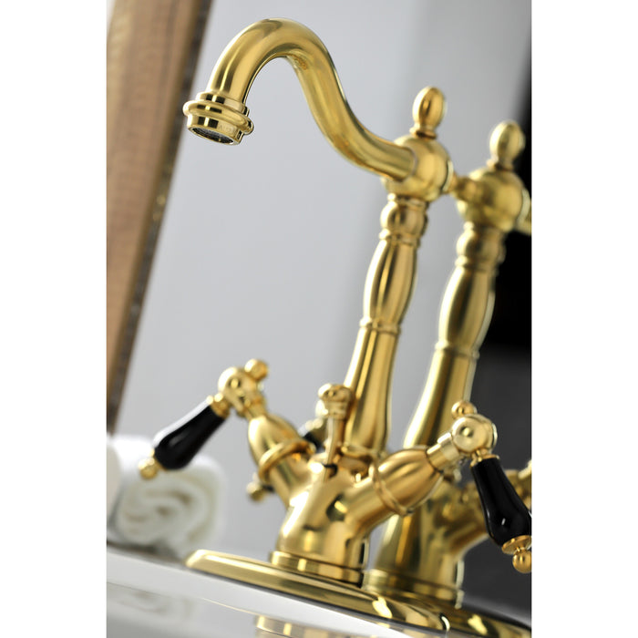 Duchess KS1437PKL Two-Handle 1-or-3 Hole Deck Mount Bathroom Faucet with Brass Pop-Up, Brushed Brass