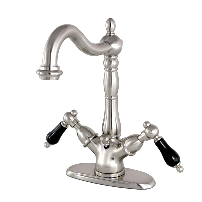 Duchess KS1438PKL Two-Handle 1-or-3 Hole Deck Mount Bathroom Faucet with Brass Pop-Up, Brushed Nickel