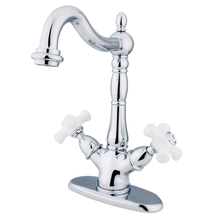 Heritage KS1491PX Two-Handle 1-or-3 Hole Deck Mount Vessel Faucet, Polished Chrome