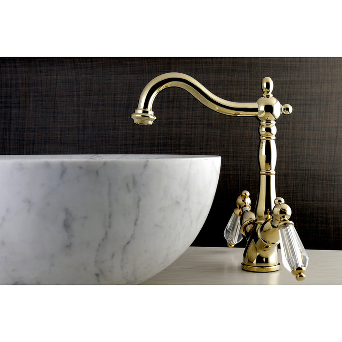 Wilshire KS1492WLL Two-Handle 1-or-3 Hole Deck Mount Vessel Faucet, Polished Brass