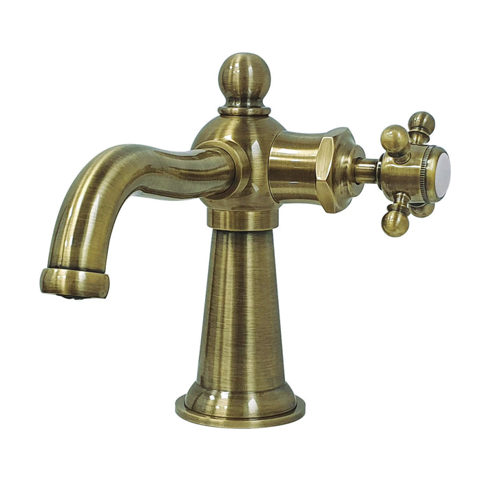 Nautical KS154BXAB Single-Handle 1-Hole Deck Mount Bathroom Faucet with Push Pop-Up, Antique Brass