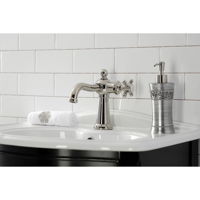 Nautical KS154BXPN Single-Handle 1-Hole Deck Mount Bathroom Faucet with Push Pop-Up, Polished Nickel