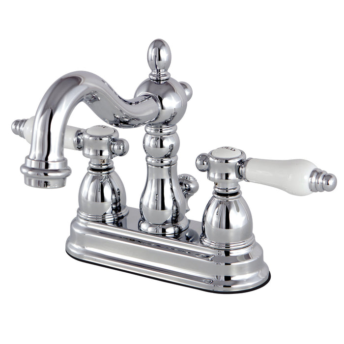 Bel-Air KS1601BPL Two-Handle 3-Hole Deck Mount 4" Centerset Bathroom Faucet with Brass Pop-Up, Polished Chrome