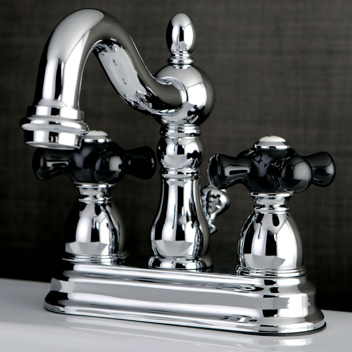 Duchess KS1601PKX Two-Handle 3-Hole Deck Mount 4" Centerset Bathroom Faucet with Brass Pop-Up, Polished Chrome
