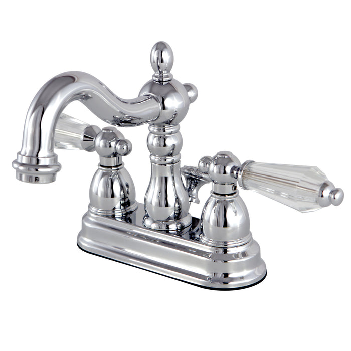 Wilshire KS1601WLL Two-Handle 3-Hole Deck Mount 4" Centerset Bathroom Faucet with Brass Pop-Up, Polished Chrome